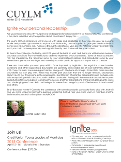 2014 Winter CUYLM Newsletter