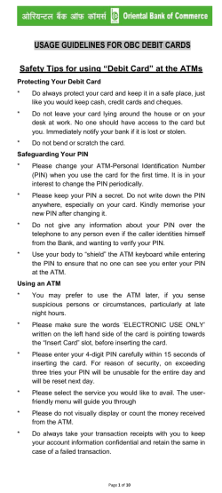 OBC Debit Card User Guide - Oriental Bank of Commerce