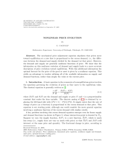 Nonlinear Price Evolution - University of Pittsburgh