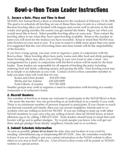 Bowl-a-thon Team Leader Instructions - Events.org