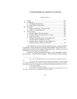a potpourri of article 9 issues - Drake Journal of Agricultural Law