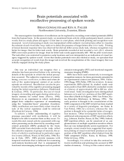 Brain potentials associated with recollective processing of spoken