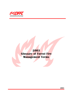 2003 Glossary of Forest Fire Management Terms