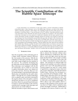 The Scientific Contribution of the Hubble Space Telescope