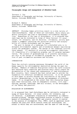 Geomorphic design and management of disturbed