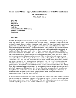 In and Out of Africa -- Egypt, Sudan and the Influence of the Ottoman