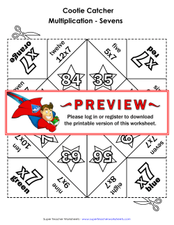 Cootie Catcher: Multiply by 7s