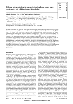 Efficient polyatomic interference reduction in plasma