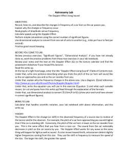 Doppler Effect Using Sound