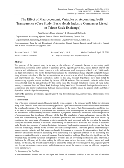 The Effect of Macroeconomic Variables on Accounting Profit