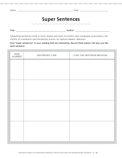 Super Sentences