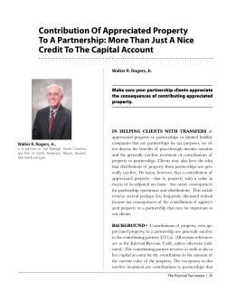 Contribution Of Appreciated Property To A