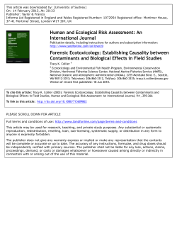 Forensic Ecotoxicology: Establishing Causality between