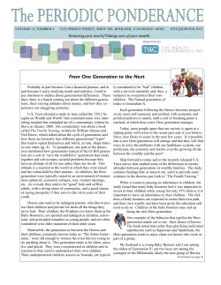 From One Generation to the Next