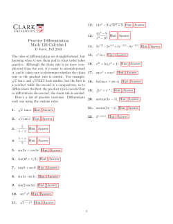 Practice Differentiation Math 120 Calculus I