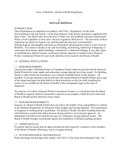 Town of Sherborn - Board of Health Regulations I SEWAGE