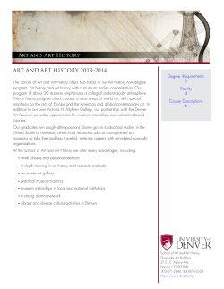 Art and Art History ART AND ART HISTORY 2013&ndash;2014