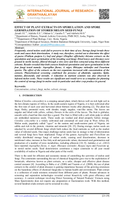 effect of plant extracts on sporulation and spore germination of