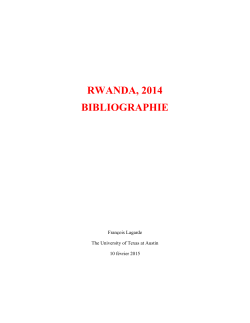 rwanda, 2014 bibliographie - UMR d&eacute;veloppement et soci&eacute;t&eacute;