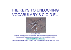 THE KEYS TO UNLOCKING VOCABULARY`S C.O.D.E.&copy;