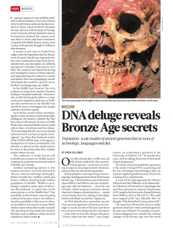 Callaway 2015 "DNA deluge reveals Bronze Age secrets"