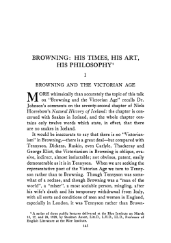 browning: his times, his art, his philosophy