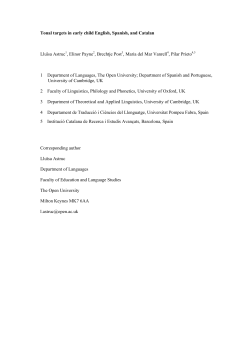 Tonal targets in early child English, Spanish, and Catalan Llu&iuml;sa