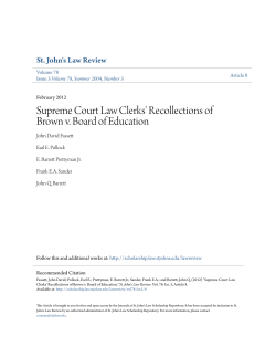 Supreme Court Law Clerks` Recollections of Brown v. Board of