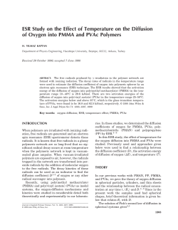 ESR study on the effect of temperature on the diffusion of oxygen