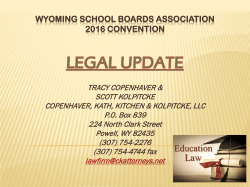 2016 Legal Update - Wyoming School Boards Association