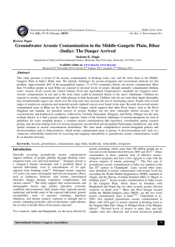 Groundwater Arsenic Contamination in the Middle