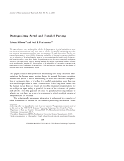 Distinguishing Serial and Parallel Parsing - TedLab