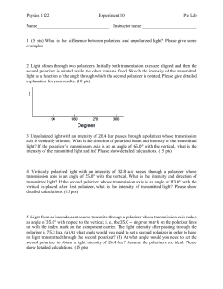Physics 1122 Experiment 10 Pre Lab