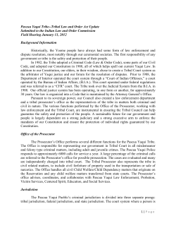 Pascua Yaqui Tribe Tribal Law and Order Act Update
