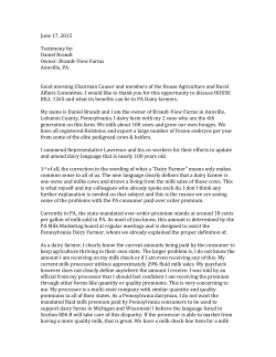 June 17, 2015 Testimony by: Daniel Brandt Owner: Brandt