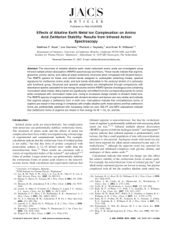 Effects of Alkaline Earth Metal Ion Complexation on Amino Acid