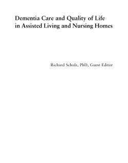 Dementia Care and Quality of Life in Assisted Living and Nursing