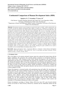 Continental Comparison of Human Development