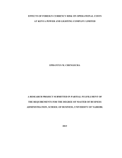 EFFECTS OF FOREIGN CURRENCY RISK ON OPERATIONAL