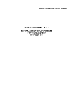 Annual Report 2016 - Three Thistles plc