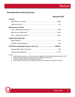 Estimated Direct Operating Costs Bonanza G36