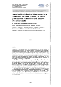 A method to derive the Site Atmospheric State Best Estimate