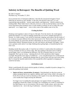 Sobriety in Retrospect: The Benefits of Quitting Weed