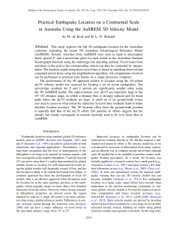 Practical Earthquake Location on a Continental Scale in Australia