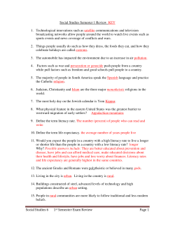 Social Studies 6 1st Semester Exam Review Page 1 Social Studies
