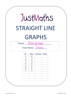 straight line graphs - Burton Borough School