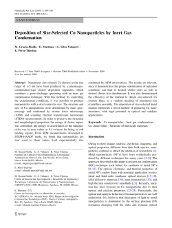 Deposition of Size-Selected Cu Nanoparticles by Inert Gas