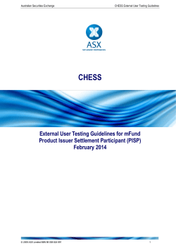 CHESS External User Testing Guidelines for PISP