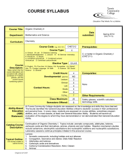 Organic Chemistry II - Tunxis Community College