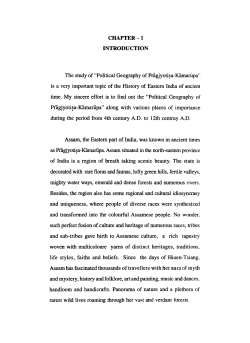 CHAPTER - I INTRODUCTION The study of &ldquo;Political Geography of